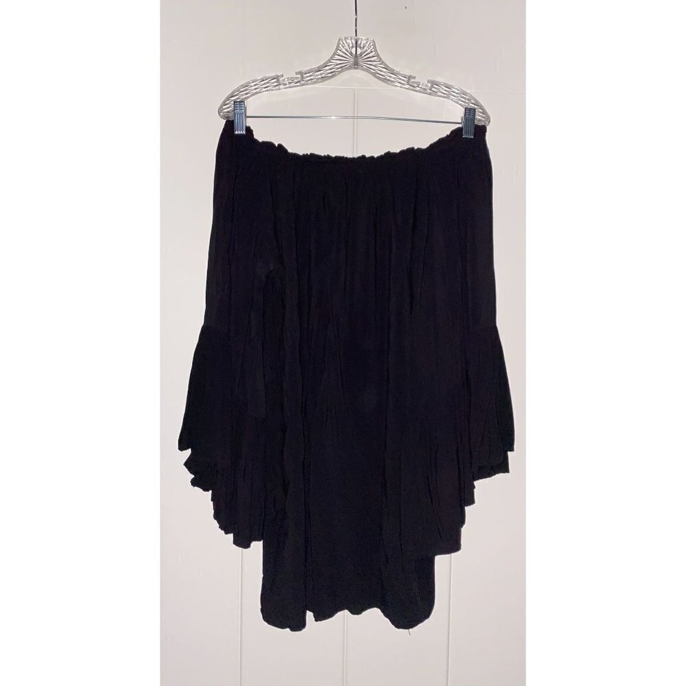 Venus Off The Shoulder Black 3/4 Bell‎ Sleeves Blouse